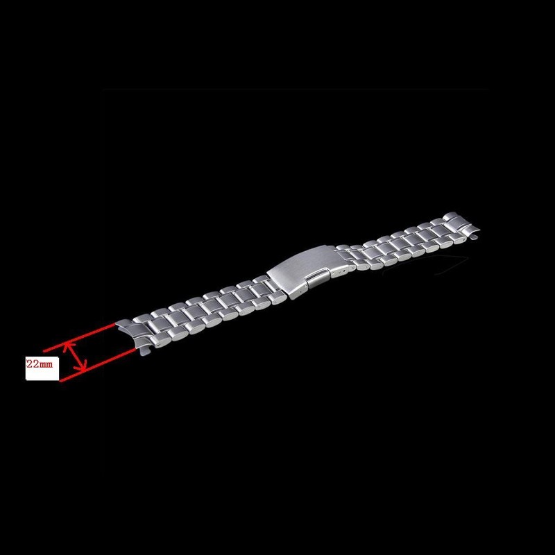 時計バンド 交換ベルトステンレス製 腕時計ストラップ 22mm シルバー (シルバー)