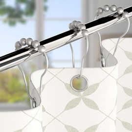 Amazer Shower Curtain Hooks, Decorative Shower Curtain Hooks Rust Proof Stainless Steel Shower Curtain Hooks, Shower Hooks for Shower Curtain Bathroom 12PCS, Space Silver