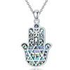 VONALA Hamsa Hand Necklace 925 Sterling Silver Star of David