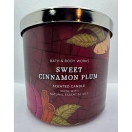 Sweet Cinnamon Plum 3 Wick 14.5 Ounce Scented Candle