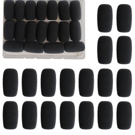 AKSONMN 18 Pack Mini Foam Windscreen for Headset Microphone - High Density Mic Covers for Protection of Lavalier Microphones