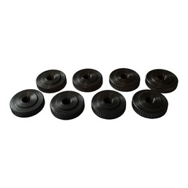 PrecisionGeek - Knurled Thumb Nuts/Female Thumb Wheel Lock Nut Adapter, Flat DIN 467 - Oxidised Steel M4 x 4mm, 16mm diameter (Set of 8)