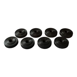 PrecisionGeek - Knurled Thumb Nuts/Female Thumb Wheel Lock Nut Adapter, Flat DIN 467 - Oxidised Steel M4 x 4mm, 16mm diameter (Set of 8)