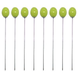 Olive Cocktail Picks For Drinks，Metal Reusable Cocktail Picks，Martini Olive Skewers ，Set of 8, Green