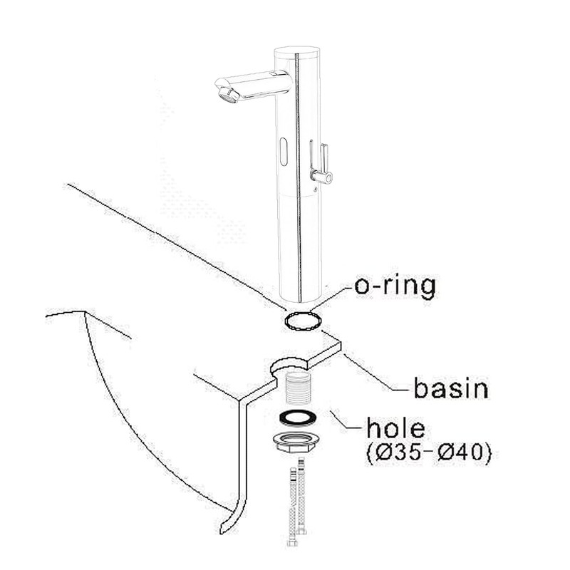 HHOOMMEE Automatic Touchless Bathroom Sink Faucet Tall Body Motion Activated