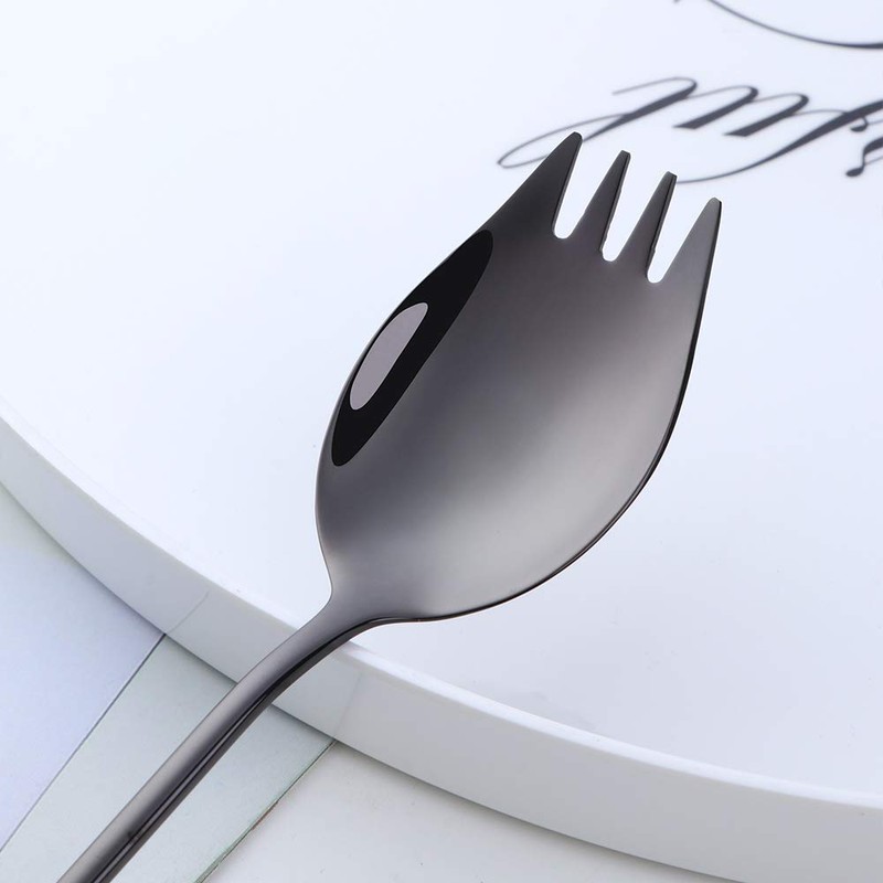 8.5-inch Wide Stainless Steel Spoons Forks for Fruit, Salad Noodle
