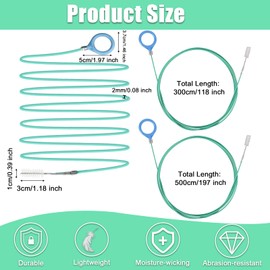 2Pcs Flexible Feeding Tube Brush, 3+5m Car Tube Dredging Tool, Sunroof Straw Drain Hole Cleaning Brush, Sink Snake Drain Unblocker, Wire Refrigerator Brush, Slim Hose Pipe Cleaning Brush for Fuel Tank