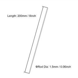 VictorsHome 1.5mm x 200mm 304 Stainless Steel Round Rod, Metal Solid Shaft Rods Lathe Bar Stock for DIY Crafts Model Car Helicopter Airplane 10pcs