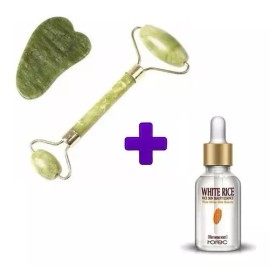 CB Rodillo De Jade Con Guasha + Serum De Arroz