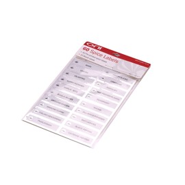 Orii Spice Labels - 40 Preprinted + 20 Blank Labels | Kitchen Jar Label Combo Tags for Pantry Ingredients and Spice Rack Organization, Silver/White (60 Labels)