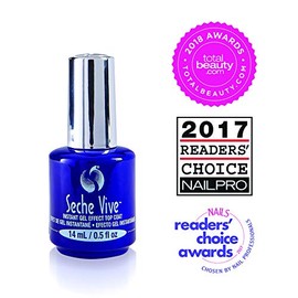 Seche Vive Gel Effect Top Coat Esmalte de uñas para manicura y pedicura, 14,2 g en caja, 2 unidades