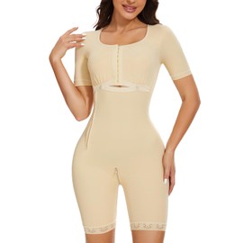 MISS MOLY Faja Colombianas Post Surgery Compression Garment Reductoras y Moldeadoras Ful Body Shaper for Women- Nude S