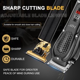 LQT Men's Hair Clipper Set Cordless Hair Trimmer with LED Screen, Adjustable Beard & Mustache Trimmer, Self-Sharpening Blades, Quiet Haircut Machine,Best Gift for Father's Day/Holidays