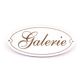 Oval Door Sign with Gallery Motif 15 x 7 cm