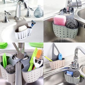 FansQ 2 Pieces Kitchen Sink Sponge Holder Sink Shelf Soap Sponge, Kitchen Utensil Holder, Sponge Holder Sink Holder Basket Sink Shelf Basket (Pink + Green)