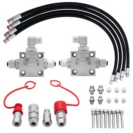 2 Pack 3 Way Hydraulic Diverter Valves Kit for 1-2 Ton Mini Excavators, with 31 inch Hydraulic Hoses, Quick Connectors & Auxiliary Connector. Excavator Attachments Fit M14 Hose