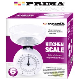 5 KG Vintage MANUAL Kitchen Scales TRADITIONAL PRIMA Retro Home Analogue Mechanical Food Ingredients Measurement WEIGHING Baking Cooking, Youtube Channel Dial CLEAR PLASTIC Bowl UK FREE P&P