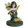 Ebros Gift Kneeling Bumblebee Spring Fairy With Crystal Ball On