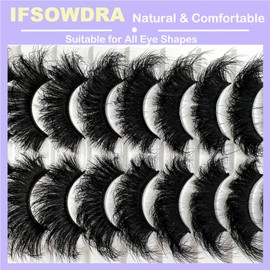 IFSOWDRA Mink Lashes Wispy 20mm 3D Volume Full Dramatic Faux Mink D Curl Strip Lashes That Look Like Extensions Long Eye Lashes Pack 25 mm Cat Eye False Eyelashes Natural Look | IFSOWDRA