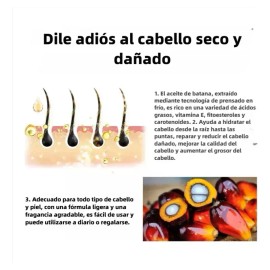 3pcs Aceite de Batana puro 60ml para crecimiento del cabello y anti caída. Óleo natural orgánico hidratante para reparación capilar, folículo y barba. Tratamiento intensivo pérdida de pelo unisex.