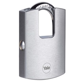 Yale Y121B/40/125/1 Brass Closed Shackle Padlock (40mm) - Black Outdoor Weatherproof Lock for Chain, Door, Gate, Toolbox - 3 Keys - HIGH Security