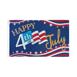Happy Fourth of July Flag 3x5ft Independence Day USA Patriotic Fireworks
