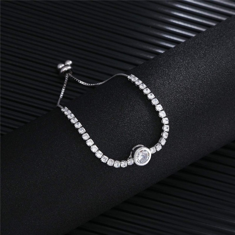ASHMITA Pulsera de cadena ajustable para mujer, circonita cúbica, oro