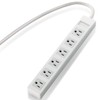 Elecom T-T02-3650WH/RS Power Strip 3-Pin 6-Outlet Swing Plug with Magnet,