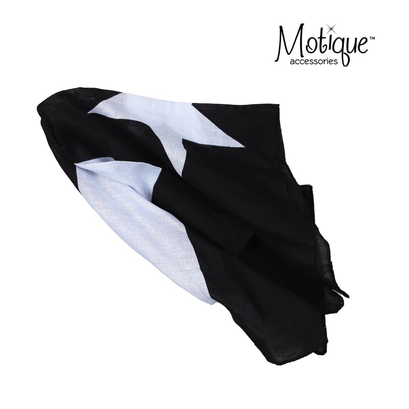 Motique Accessories Large Cotton Bandanas - Puerto Rican Flag- Black