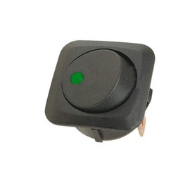 ESUPPORT 25mm Car Boat Round Dot Green LED Light Rocker Toggle Switch 12V 25A Dash Board ON Off Pack of 5