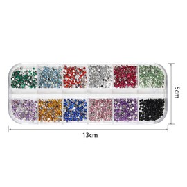 SSZYMAOYI Colored Rhinestones, Stones, Nail Stones, For Nail Decoration, Large Capacity Set, Improved, 3D Nail Art, Decoration, Resin, Nail Decoration, Clothes, Nail Parts (Mixed Colors)