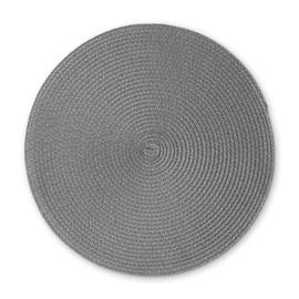 Continenta Braided Placemat, Dark Grey, Diameter 38 cm, 1 Piece, Natural-like Synthetic Fibre, Heat Resistant Coaster, Washable