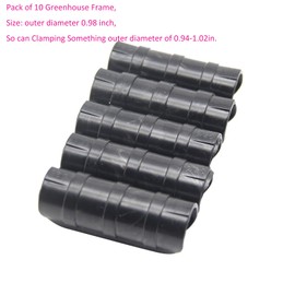 QDJUNE Garden Buildings Tube Clip 0.98 inch Black Greenhouse Clips Greenhouse Frame Pipe Tube Film Clip Connector Kit Pack of 10, Can Clamping Something Outer Diameter of 0.94-1.02in