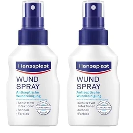 Hansaplast Wundspray (50 ml), zur antiseptischen Wundreinigung durch mechanische Sp√ºlung, Spray sch√ºtzt vor Wundinfektionen, farblos und besonders hautfreundlich (Packung mit 2)