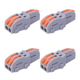 20Pcs Quick Terminal Block 1 in 2 Out Wire Connector T‑Shape Push‑Type Wiring Splitter SPL‑F12A for Electrical Control(Orange)