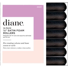 Diane Satin Foam Rollers , Black 5/8-Inches, 14 Count (Pack of 1)