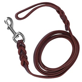 Correa para Perro Mascota Cuerda de Seguridad Cuero de Vaca y Cinturón de Cuero para Caminar Correr Entrenamiento Perro de Cuero Grande (Longitud del 