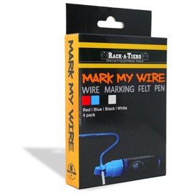 Rack-A-Tiers Mark My Wire - 4 Pack (Black) Wire Marker, Wire Phase Marker, Electrical Marker (52480BK.P4)