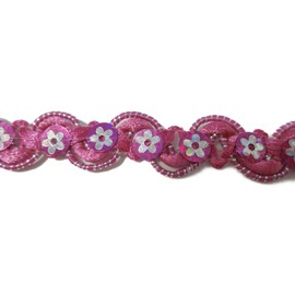 Kirari Handicraft Part No. 5058 Sequin Blade for Handicrafts, Pink Color, Width 0.4 inches (1 cm) x 6.6 ft (2 m) Roll Sequins Sequin