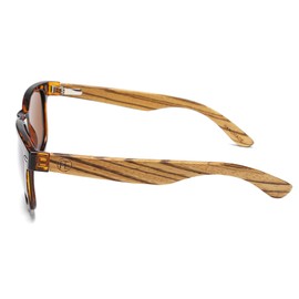 FEISEDY B2448 Men's Wooden Sunglasses, Polarized Sunglasses, UV 400 Protection, UV Protection, Handmade, For Driving, Baseball, Bicycle, Fishing, Running, Golf, Driving, Unisex, With Hard Case,