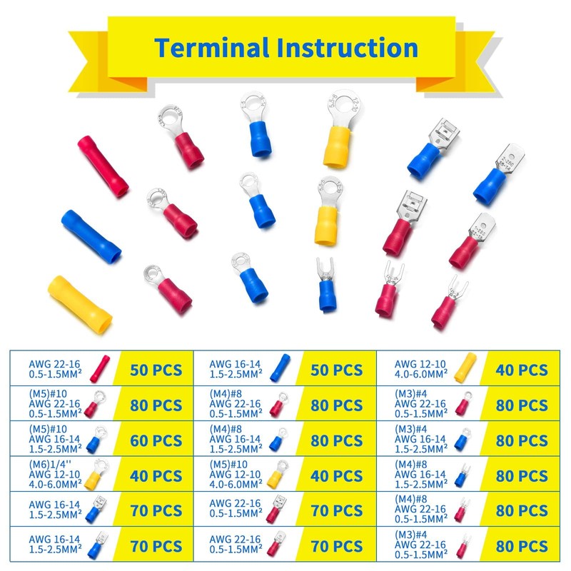 1200PCS Electrical Connector Kit-Sopoby Automotive Insulated CrimpTerminals Connectors for Wiring