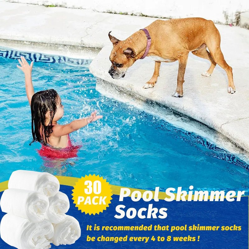 Pool Skimmer Socks, 30 Pack Pool Skimmer Fliter Socks Swimming