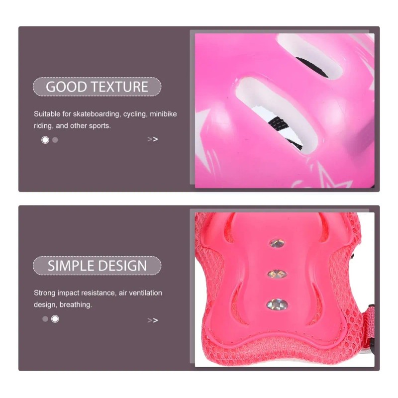 Kit De Protección De Patín Casco Rodillera Codera Para Niños