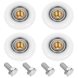 4 Pcs 27mm Showers Door Rollers Runners Wheels Replacement, Shower Door Rollers Runners Wheels, Ultra-Quiet Shower Glass Roller Replacement for Bathroom Glass Top and Bottom