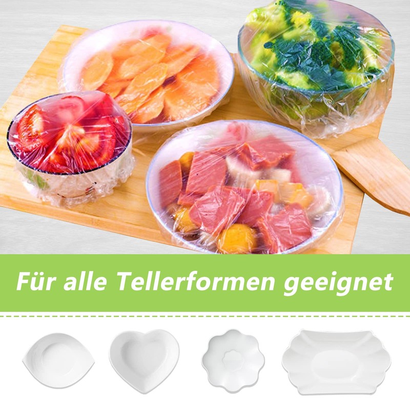 Grantop Pack of 100 Food Storage Bags, Disposable Elastic Food