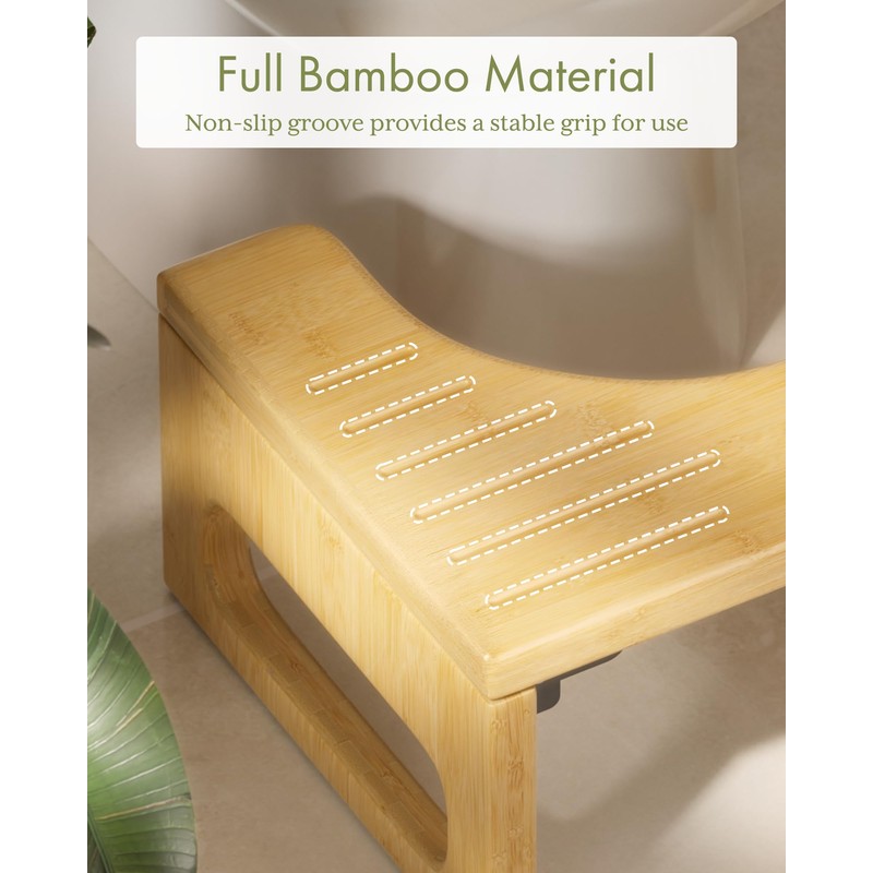 AmazerBath 7 Inches Bamboo Toilet Stool Squat for Adult, Foldable