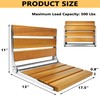 KoreTech Folding Shower Seat Teak, Bath Safety Furniture Stainless Steel,