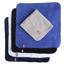 [oruta] Imabari Towel Certified Handkerchief, Set of 5, Good Towel, Shirring, Towel Handkerchief, 9.8 x 9.8 inches (25 x 25 cm), Large Size, 100% Cotton, Made in Japan (5 Color Set)