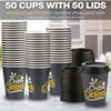 Smygoods 12oz Paper Coffee Cups with Lids – Disposable Hot