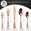 Runfly Gorgeous Retro Royal Rose Gold/Copper Stainless Steel 20 Pieces